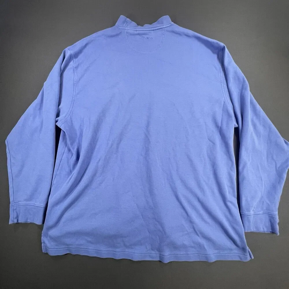 Bobby Jones Galloway Mock Neck Pullover Mens XXL Blue Peruvian Pima Cotton Golf